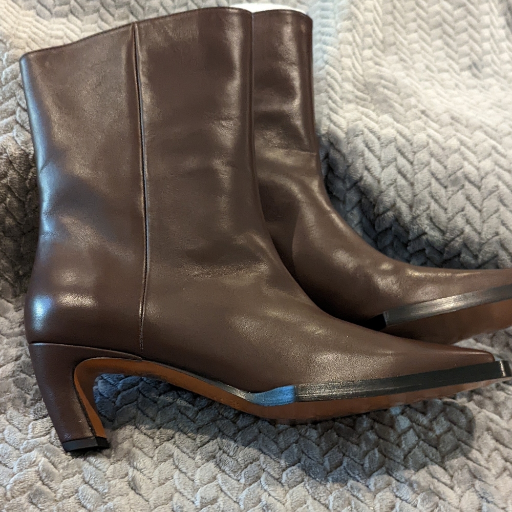 🆕New Frame Ankle Boots Size 37.5 haven't even been tried on! Dark Brown - Picture 3 of 12